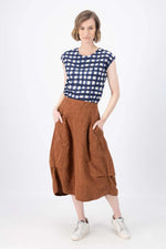 Olga Dre Polga ‘Milwaukee’ Del Arte Skirt  in Demask Linen - Caramel