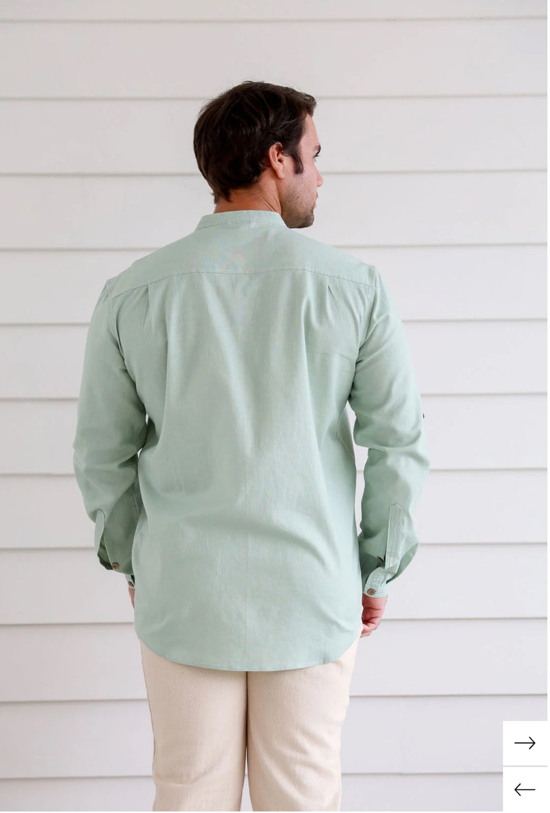 Men’s Hemp Cotton Long Sleeve Grandpa Shirt - Various Colours