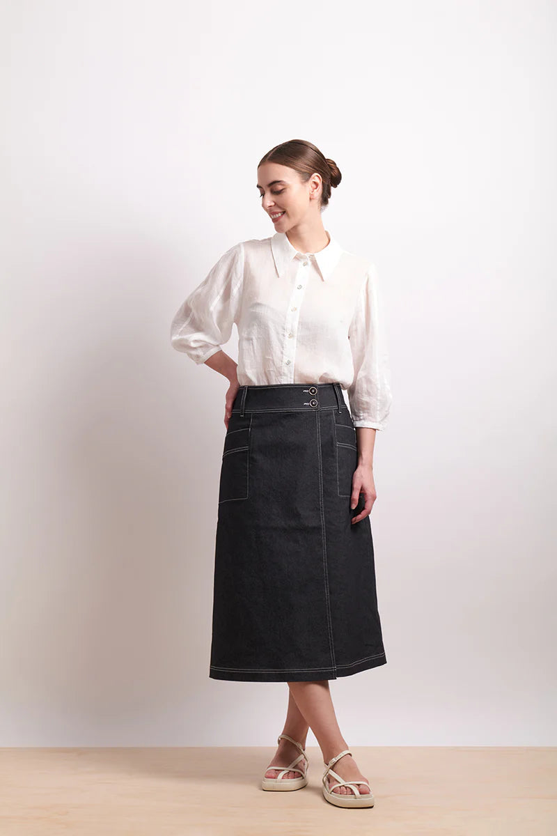 Neris - The Wrap Skirt - Ebony