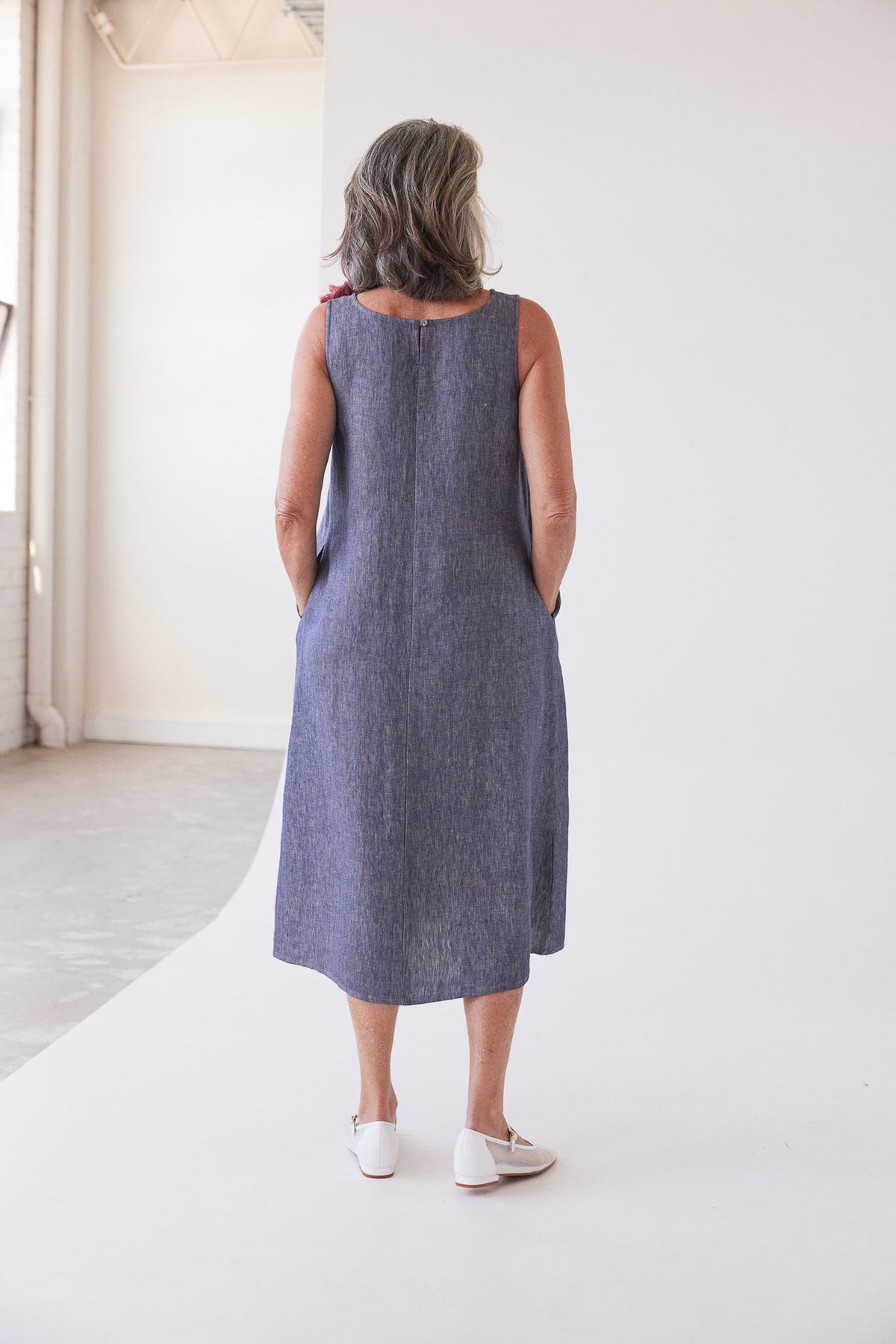 Eva’s Sunday - Asher - Sleeveless Linen Dress - Dusty Denim
