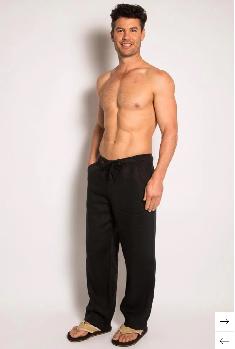 Men’s 100% Premium Hemp Relaxing Beach Pants with Draw String - Various Colours