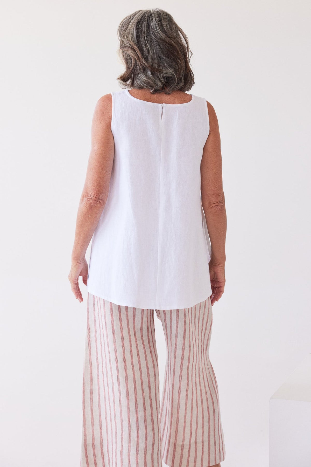 Eva’s Sunday - Asher - Sleeveless Linen Top - White