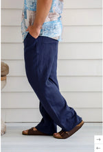 Men’s 100% Premium Hemp Relaxing Beach Pants with Draw String - Various Colours