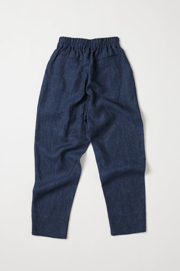 Eva’s Sunday - Leighton - Narrow Leg Linen Pant - Navy