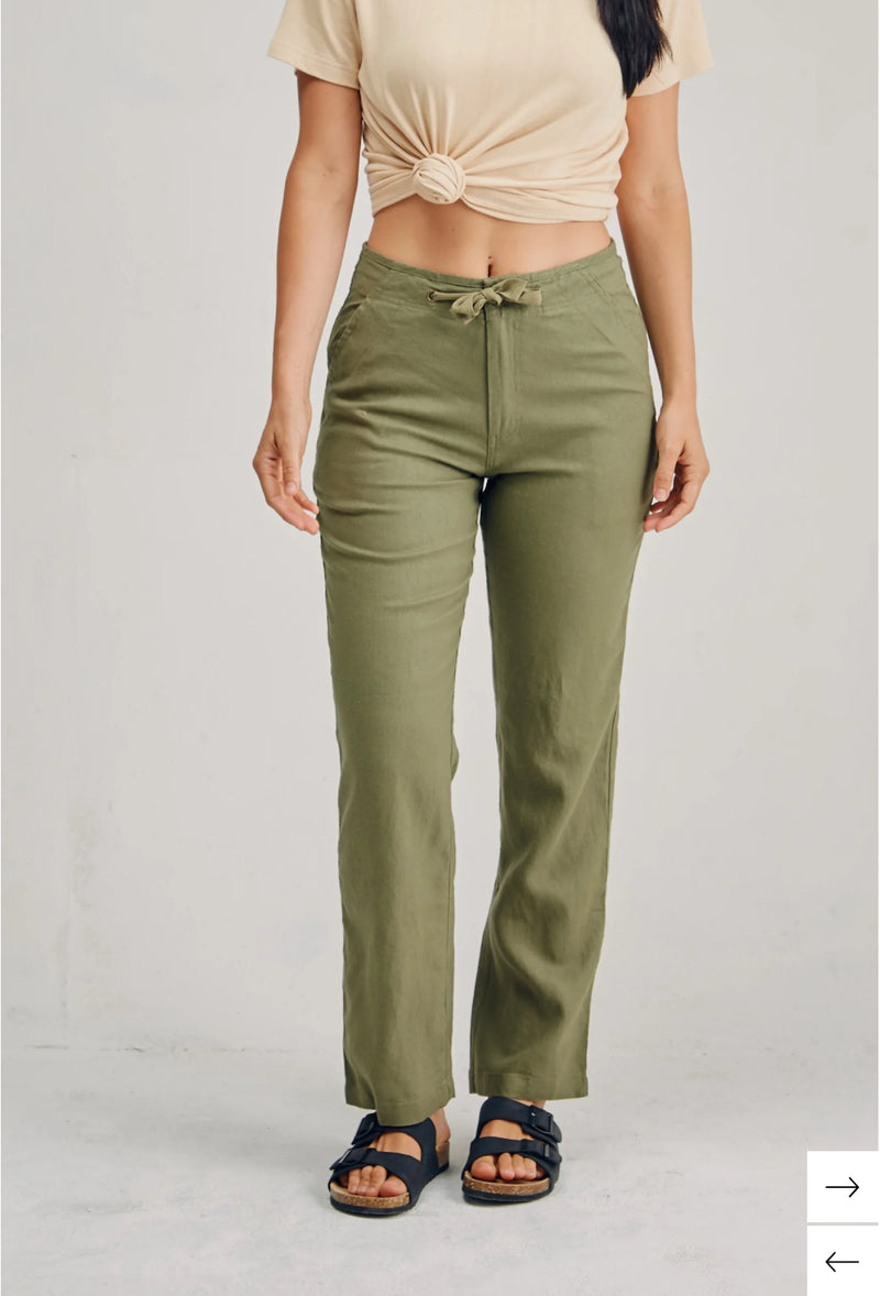 Ladies 100% Premium Hemp Drawstring Beach Pants - Various Colours