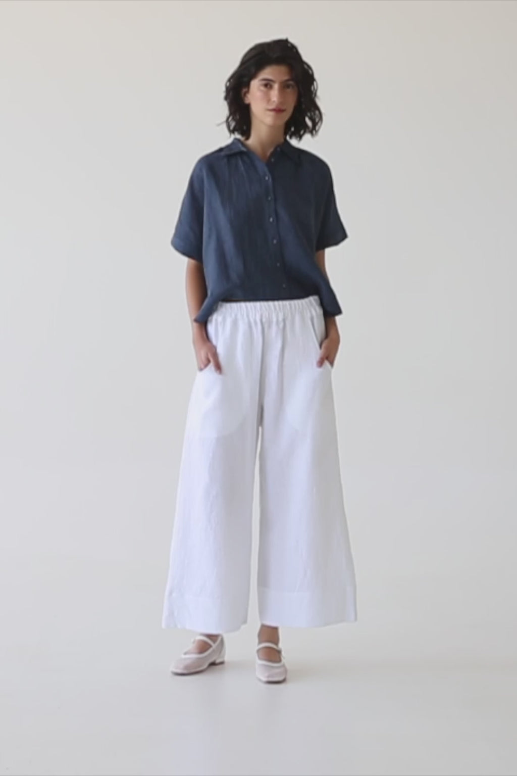 Eva’s Sunday - Oliver - Pull On Linen Pant - White