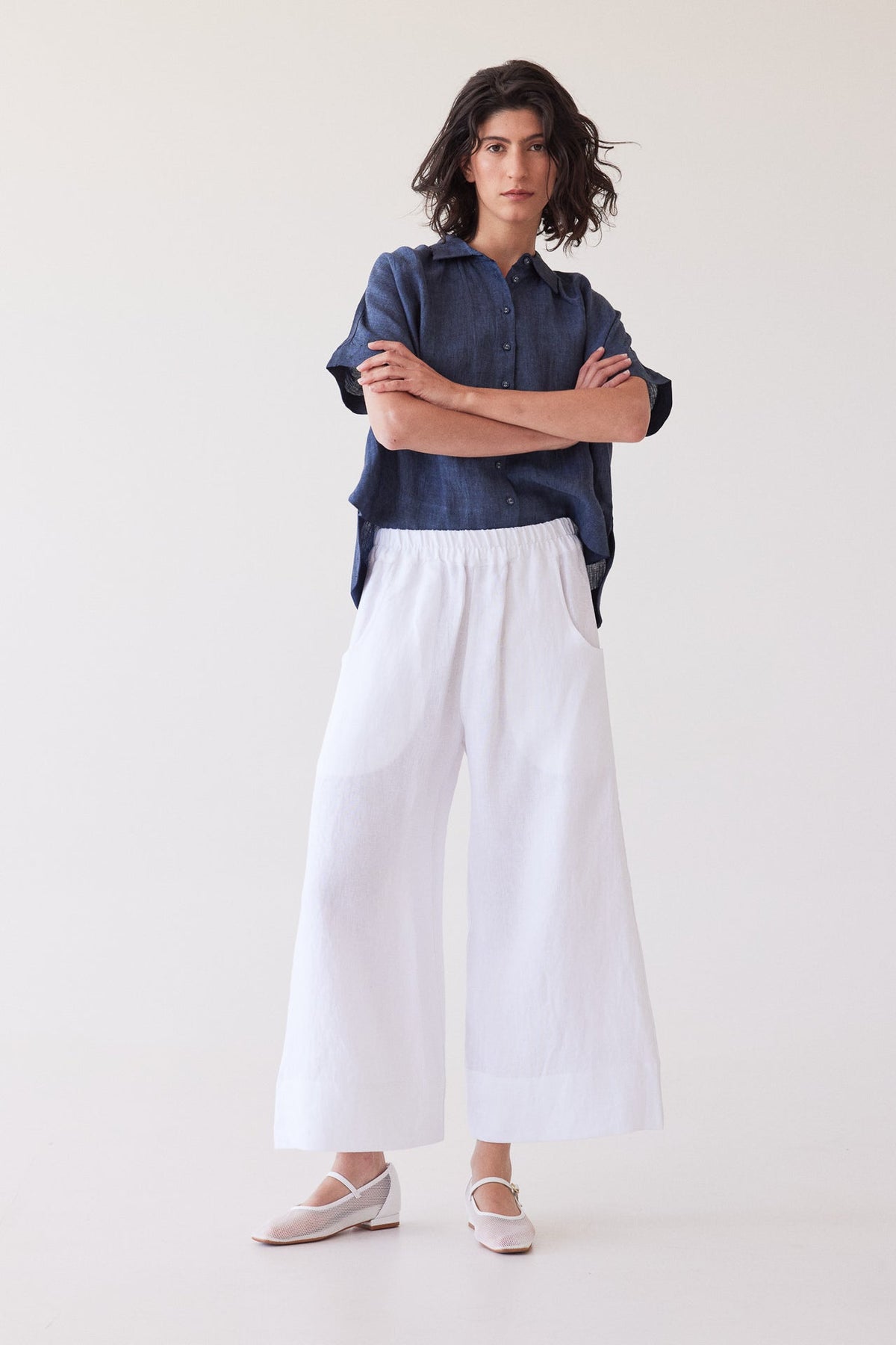 Eva’s Sunday - Oliver - Pull On Linen Pant - White