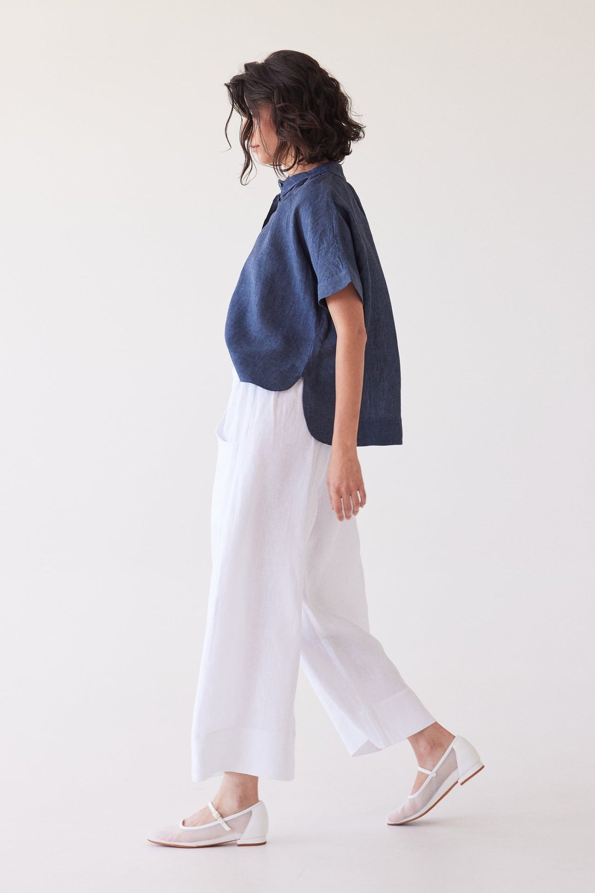 Eva’s Sunday - Oliver - Pull On Linen Pant - White