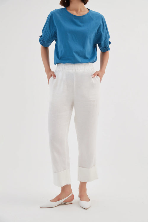 Tirelli Deep Cuff Linen Pant -  Various Colours