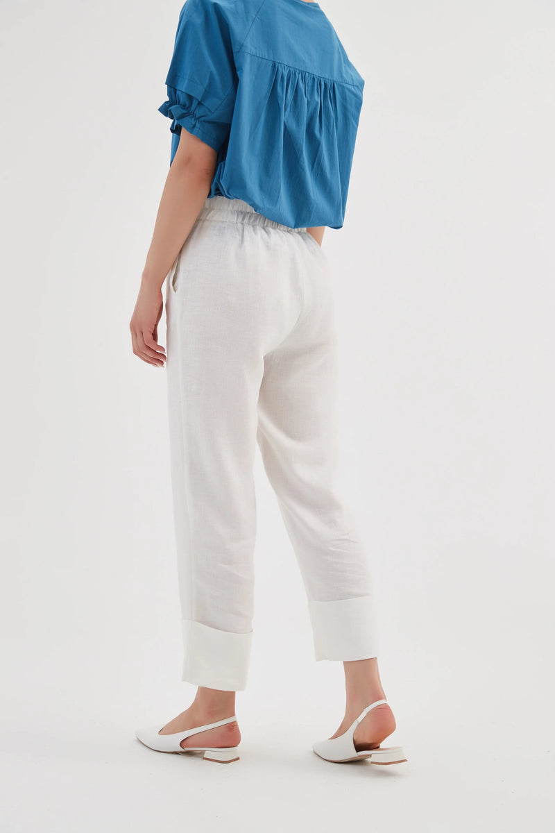 Tirelli Deep Cuff Linen Pant -  Various Colours