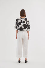 Tirelli Wide Leg Linen Pant - White