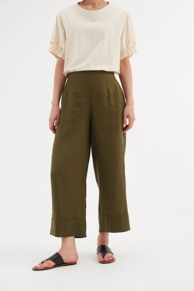 Tirelli Wide Leg Linen Pant - Various Colours