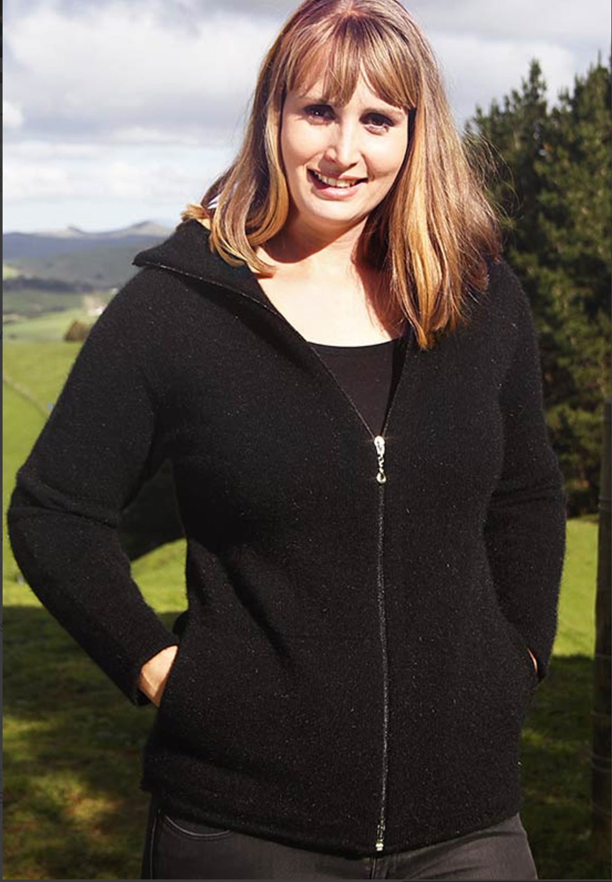 Lothlorian ‘Essential’ Possum Merino Zip Cardigan Jacket with Pockets - Various Colours