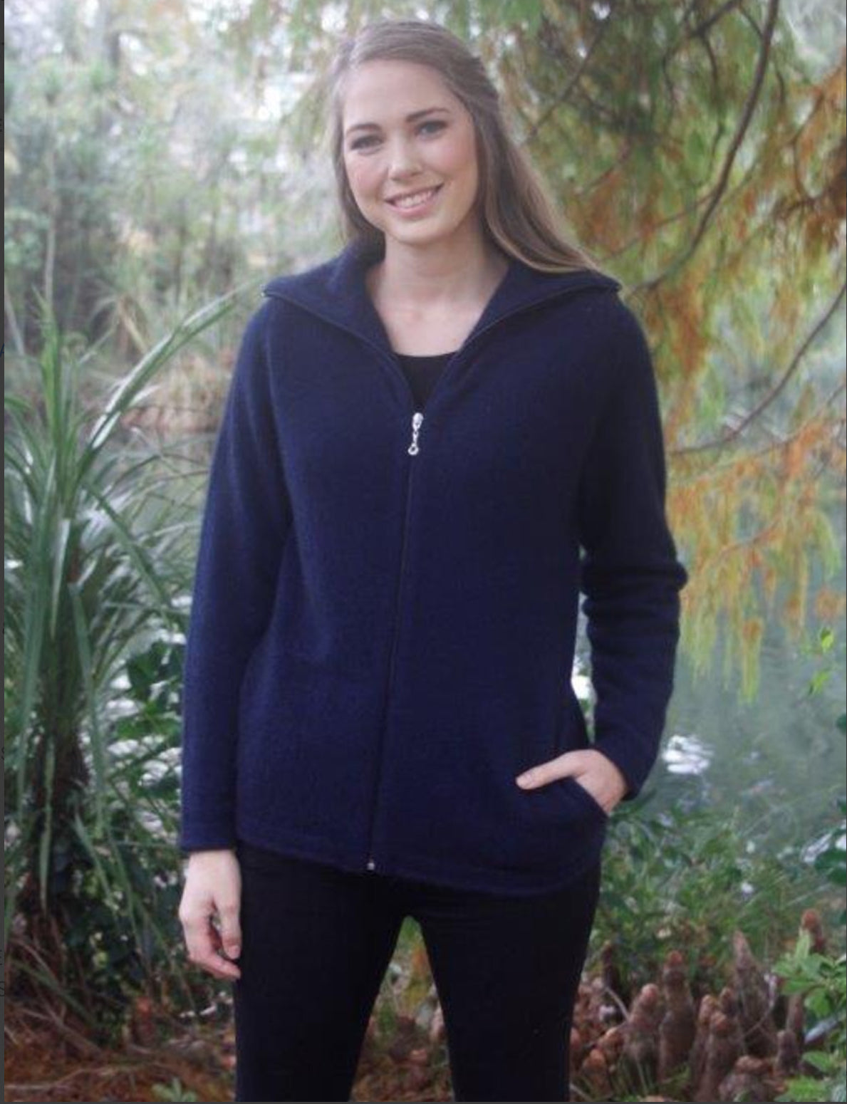 Lothlorian - Essential - Possum Merino Zip Cardigan Jacket with Pockets