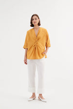 Tirelli Twist Front Linen Top - Various Colours