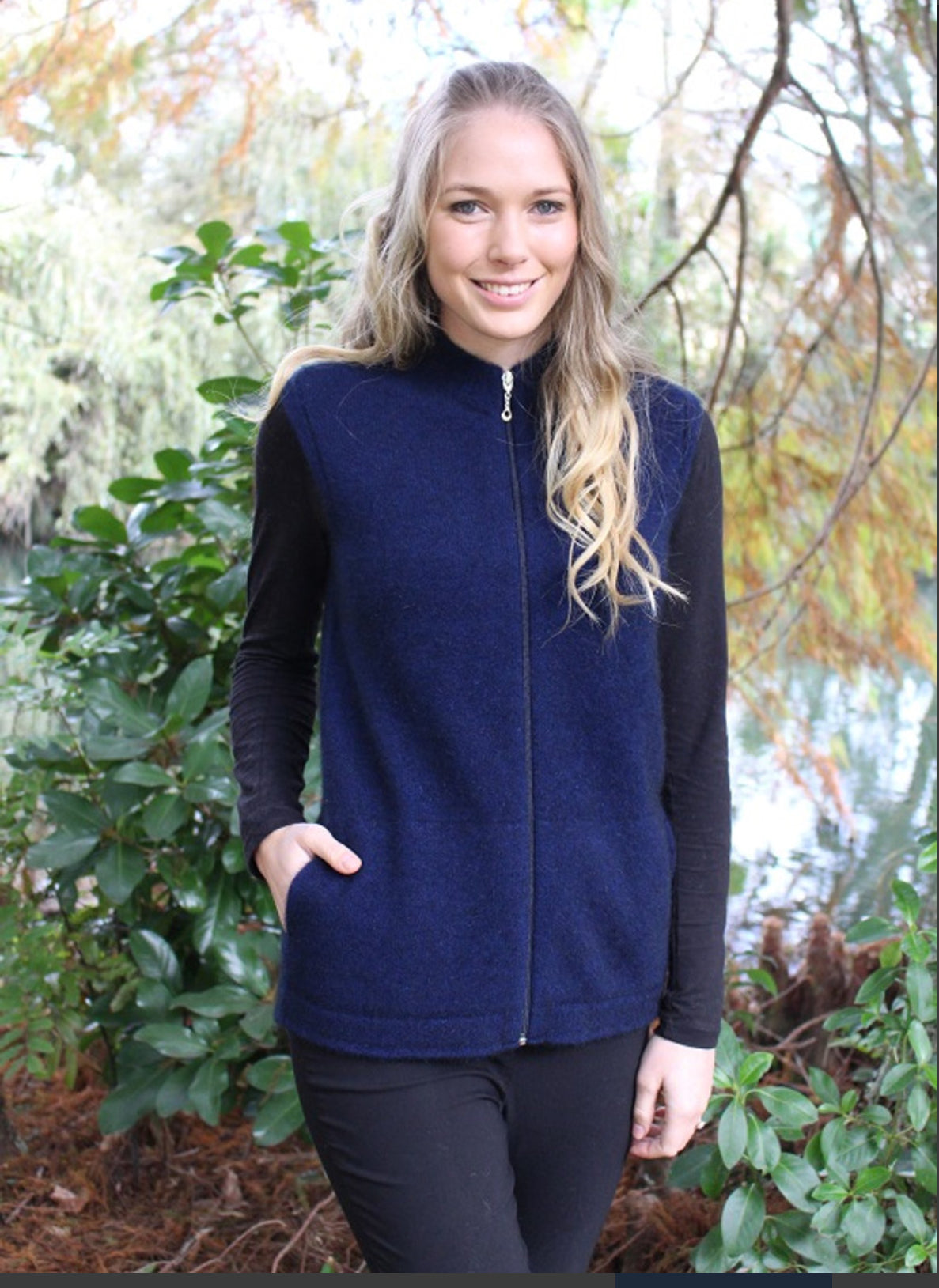 Plain Possum Merino Zip Vest with Pockets - Various Colours