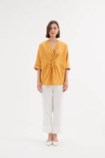 Tirelli Twist Front Linen Top - Various Colours