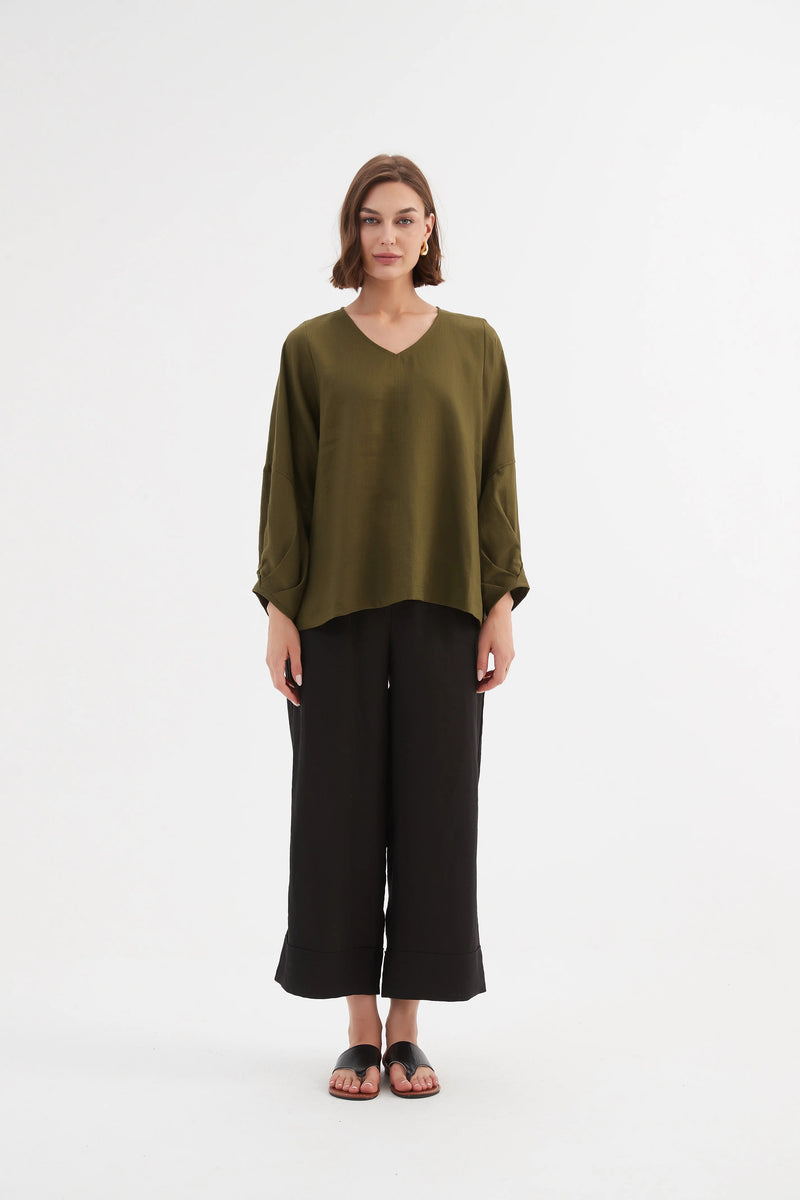 Tirelli Bishop Long Sleeve Linen Top - Various Colours