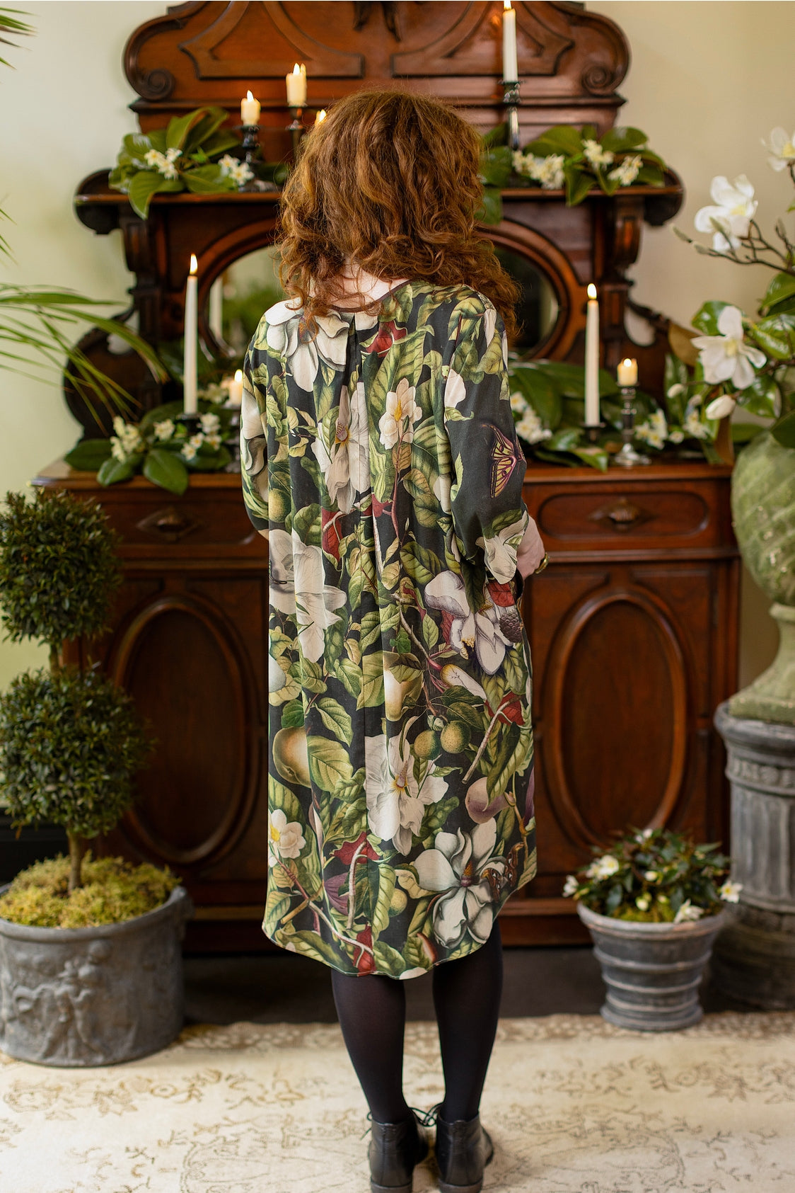 Market Of Stars - Fleur De Lune  - Artist Tunic Dress - Florals & Bees