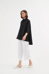 Tirelli Tiered Front Cotton Shirt - Black