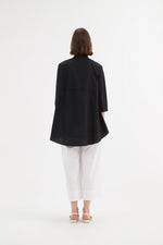 Tirelli Tiered Front Cotton Shirt - Black