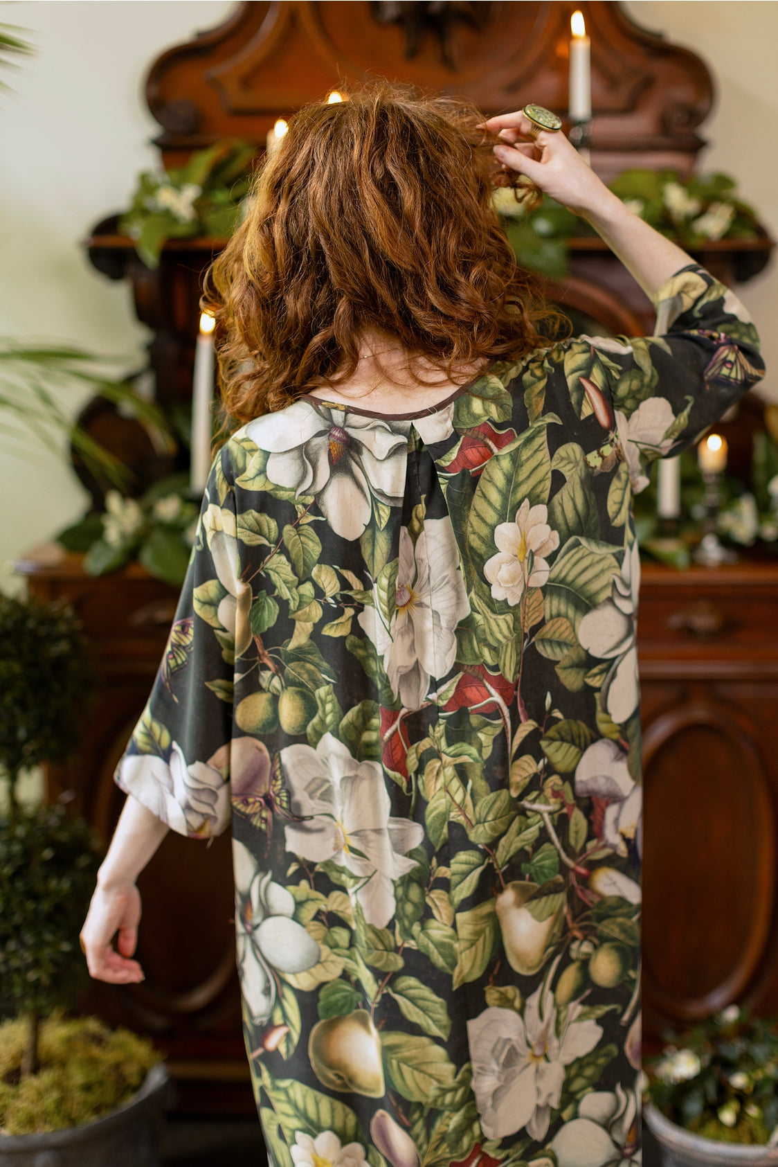 Market Of Stars - Fleur De Lune  - Artist Tunic Dress - Florals & Bees