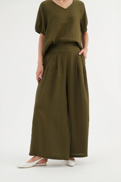 Tirelli Pleat Front Palazzo Pant - Various Colours