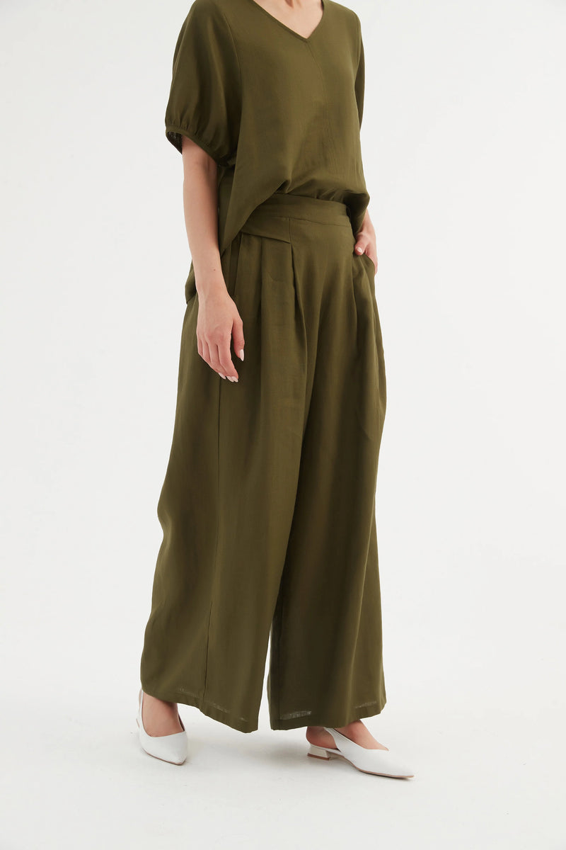 Tirelli Pleat Front Palazzo Pant - Various Colours