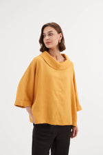 Tirelli Funnel Neck Linen Boxy Top - Various Colours