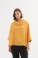 Tirelli Funnel Neck Linen Boxy Top - Various Colours