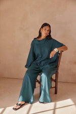 Tirelli Funnel Neck Linen Boxy Top - Various Colours