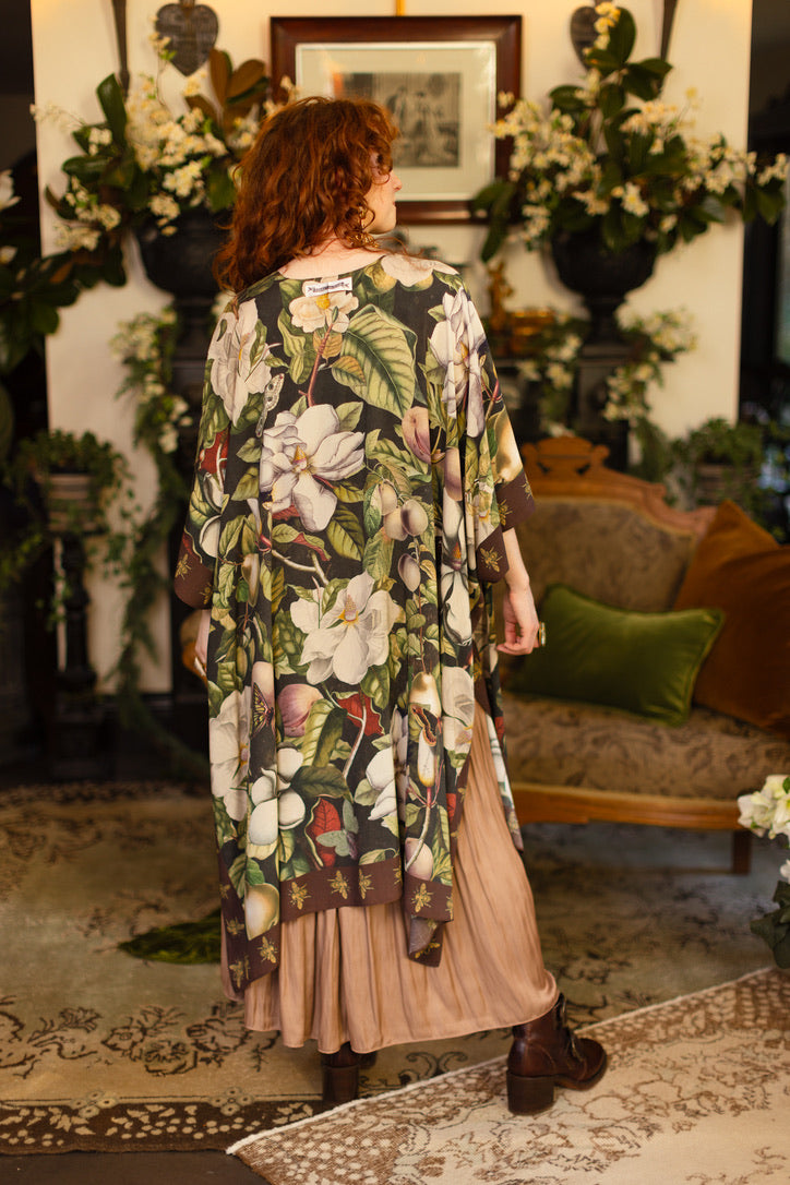 Market Of Stars - Fleur De Lune - Goddess Starduster Duster Kimono - Florals & Bees