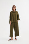 Tirelli Funnel Neck Linen Boxy Top - Various Colours