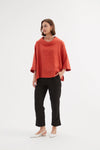 Tirelli Funnel Neck Linen Boxy Top - Various Colours