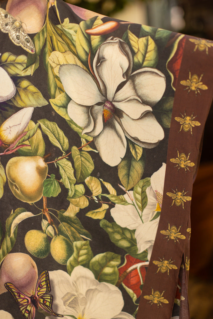 Market Of Stars - Fleur De Lune - Goddess Starduster Duster Kimono - Florals & Bees