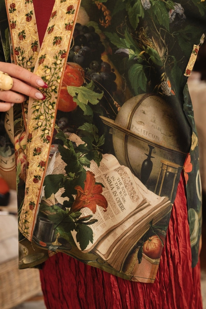 Market Of Stars - Labour of Love - Matinée Cropped Duster Kimono - Florals & Violin