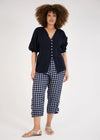 Donna Donna ‘Malto’ Check Pants - Navy