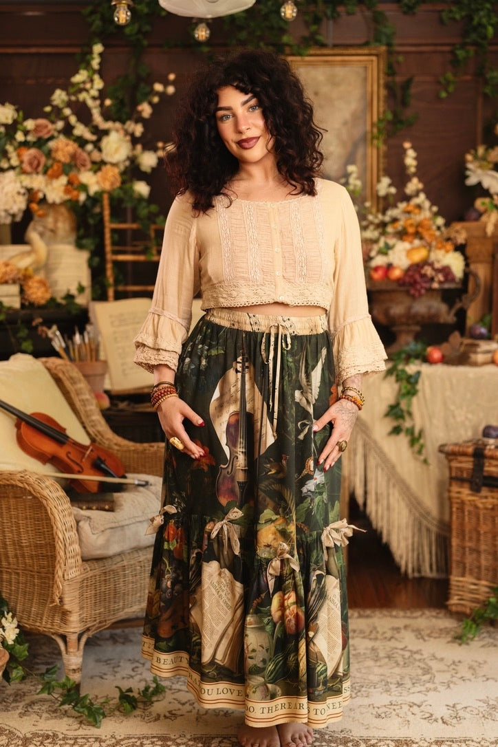 Market Of Stars - Labour of Love  - Atelier Skirt W/Pockets - Florals & Violin