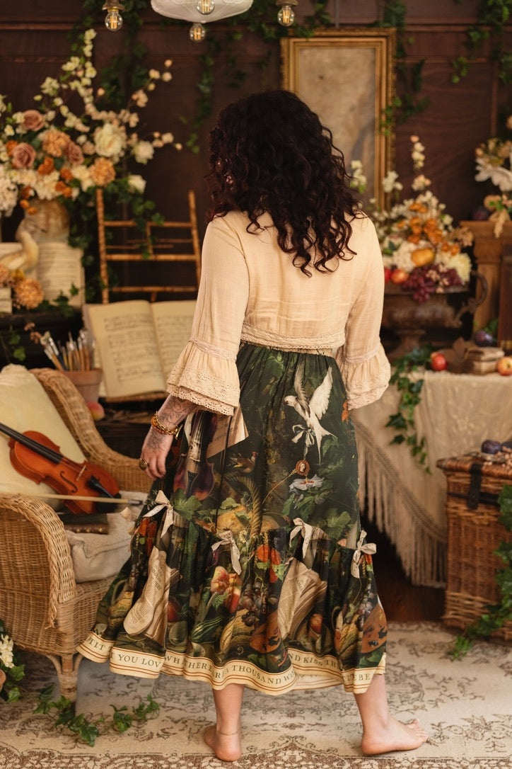 Market Of Stars - Labour of Love  - Atelier Skirt W/Pockets - Florals & Violin