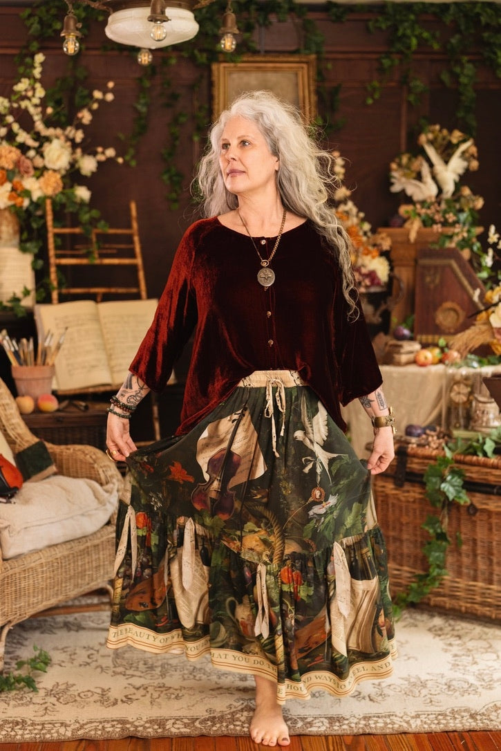 Market Of Stars - Labour of Love  - Atelier Skirt W/Pockets - Florals & Violin