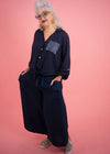 Donna Donna ‘Runaway’ Linen Culotte Pants - LAST PAIR - Navy