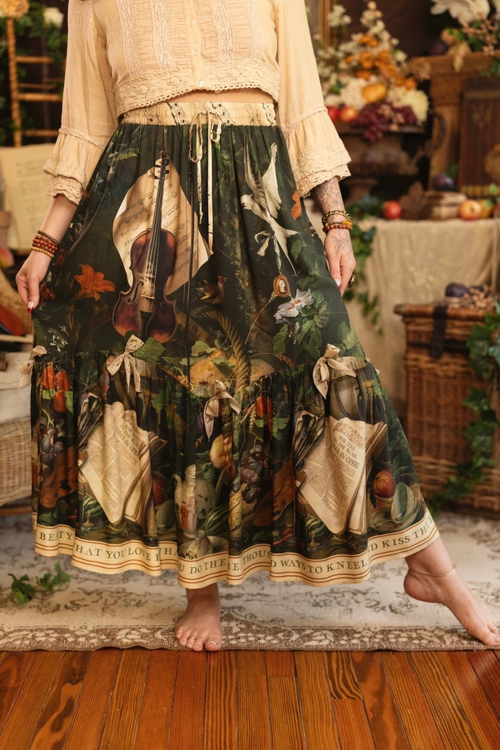 Market Of Stars - Labour of Love  - Atelier Skirt W/Pockets - Florals & Violin