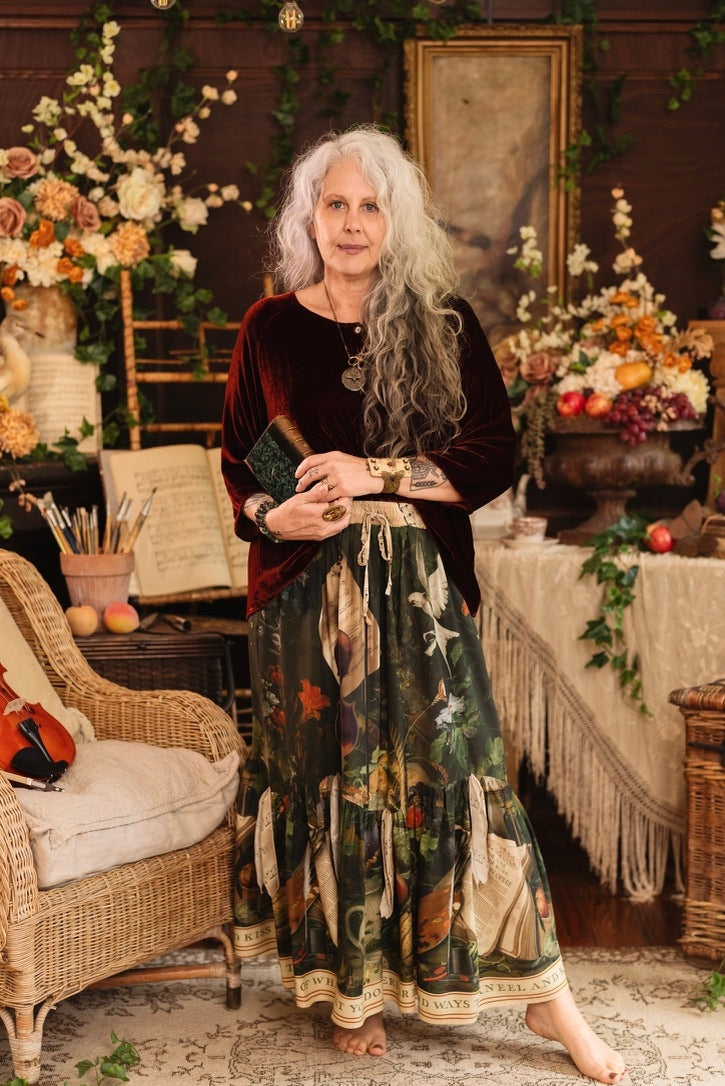 Market Of Stars - Labour of Love  - Atelier Skirt W/Pockets - Florals & Violin
