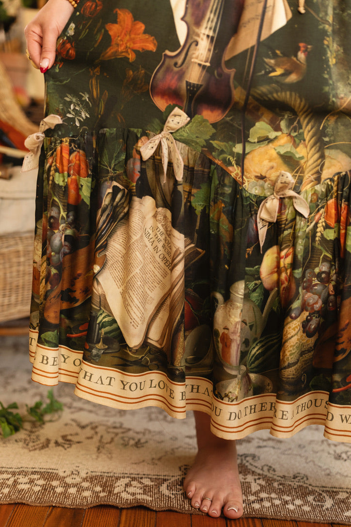 Market Of Stars - Labour of Love  - Atelier Skirt W/Pockets - Florals & Violin
