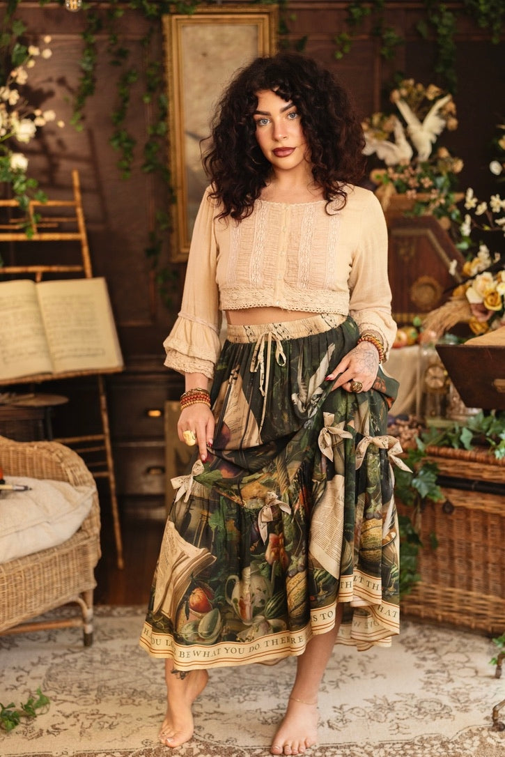 Market Of Stars - Labour of Love  - Atelier Skirt W/Pockets - Florals & Violin