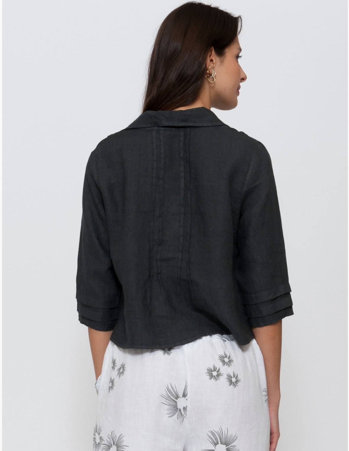 Blueberry - Italian Linen Pintuck Shacket - Various Colours