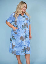 Donna Donna ‘Torino’ Floral Dress - Blue