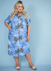 Donna Donna ‘Torino’ Floral Dress - Blue