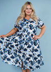 Donna Donna ‘Malonde’ Floral Dress - Blue - LAST - Size L/XL