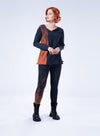 Luukaa Trousers Leggings - Black/ Orange